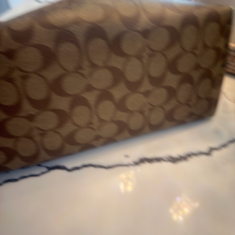 Coach Tan and Black Signature Tote - Picture 9 of 16